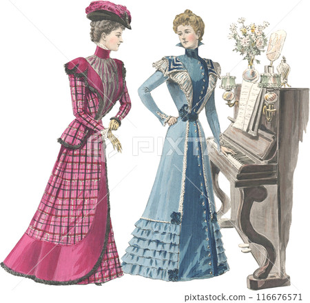 19世紀歐洲女人插畫 116676571