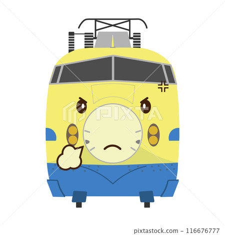 Illustration of an angry 922-type Shinkansen Doctor Yellow Illustration of an angry 922-type Shinkansen Doctor Yellow 116676777