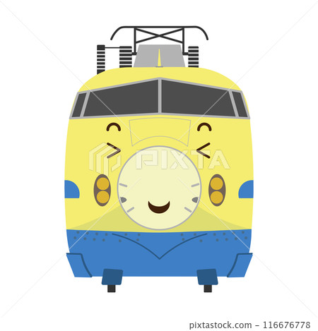 Illustration of a happy 922-type Shinkansen Doctor Yellow 116676778