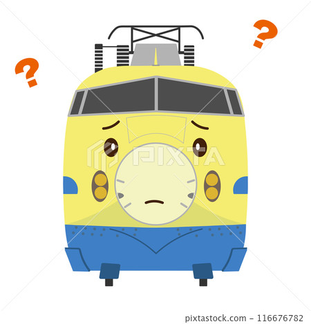 Illustration of Doctor Yellow 922 series Shinkansen with a troubled face Illustration of Doctor Yellow 922 series Shinkansen with a troubled face 116676782