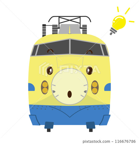 Illustration of Doctor Yellow 922 series Shinkansen with an inspired face 116676786