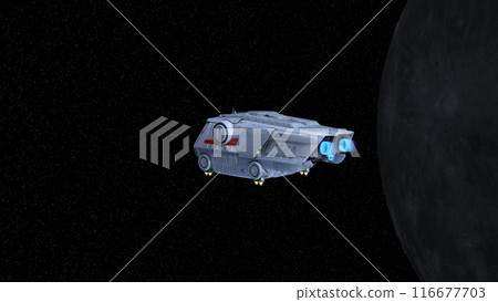 spaceship and moon 116677703