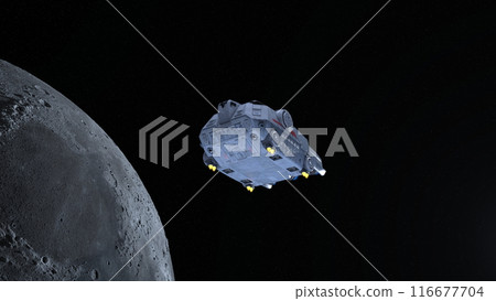 spaceship and moon 116677704
