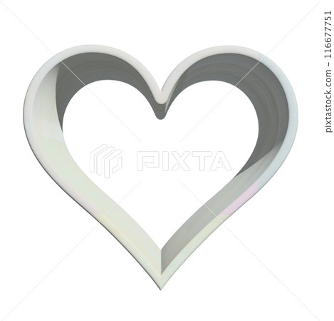 立體木製框架漆成白色心形 116677751