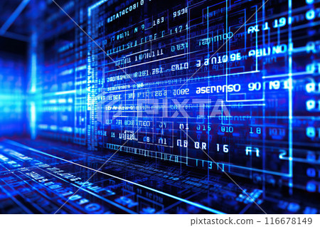 Generative ai on theme of digital data in computer memory for design natural abstract background 116678149