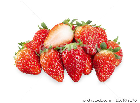 strawberry fruit isolated on white background. strawberry fruit isolated on white background. 116678170