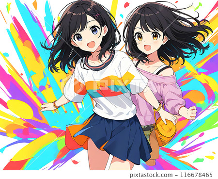 Anime/manga-style illustrations of women and girls Anime/manga-style illustrations of women and girls 116678465