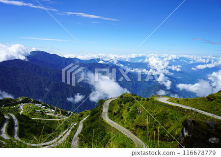 Step by Step Zig Zag Road of Silk Route East Sikkim Step by Step Zig Zag Road of Silk Route East Sikkim 116678779