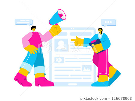 Personal Portfolio Vector Illustration with Profile Data, Resume, or Self-Improvement to Attract Clients and Employers in a Flat Cartoon Background Personal Portfolio Vector Illustration with Profile Data, Resume, or Self-Improvement to Attract Clients and Employers in a Flat Cartoon Background 116678908