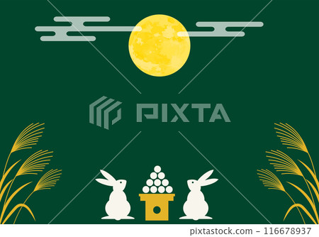 秋十五夜月亮觀賞框背景3深藍色 116678937