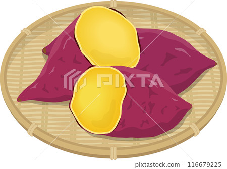 漏杓中的烤地瓜 116679225