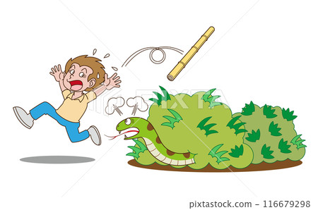 Poking around in the bush to find a snake 116679298