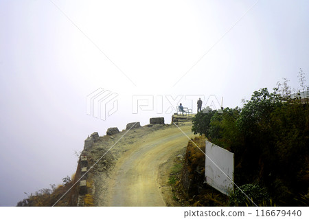 THE HAIRPIN BEND IN SILK ROUTE ZIG ZAG ROAD 116679440
