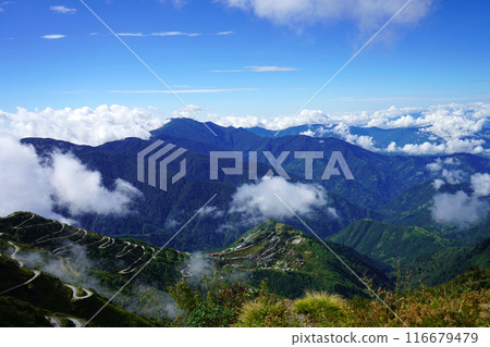 Green landscape of Zig Zag Road of Old Silk Route East Sikkim Green landscape of Zig Zag Road of Old Silk Route East Sikkim 116679479