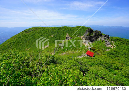 Mount Iwaki's Homei Hut and Mount Chokai 116679480