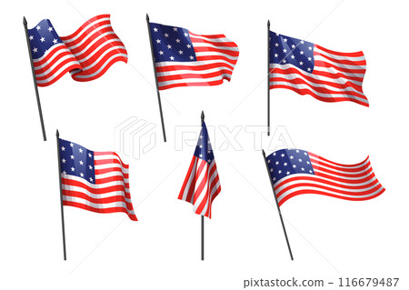 United states of america flag pole . Vector . 116679487