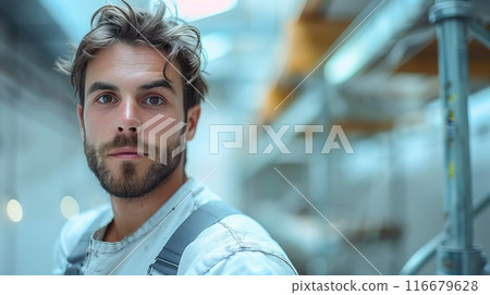 male builder in apartment 116679628