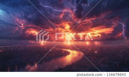 thunderstorm in the city thunderstorm in the city 116679843