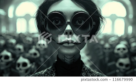 the skeleton in the city lives the life of people 116679990