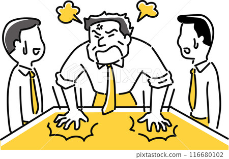 An angry boss banging on the desk An angry boss banging on the desk 116680102