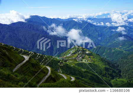 Greenery Zig Zag Road Landscape of Old Silk Route Sikkim Greenery Zig Zag Road Landscape of Old Silk Route Sikkim 116680106
