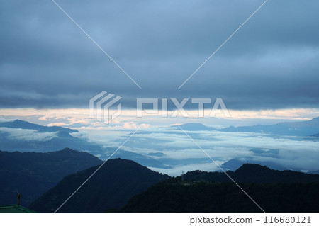 Himalaya Mountain Range from Sikkim in Evening Himalaya Mountain Range from Sikkim in Evening 116680121