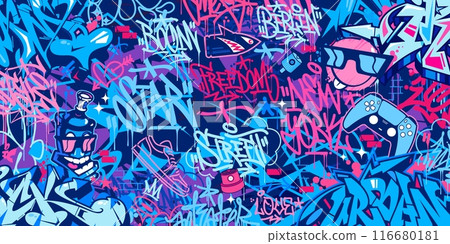 Cool Modern Abstract Hip Hop Urban Street Art Graffiti Style Vector Illustration Background Template Cool Modern Abstract Hip Hop Urban Street Art Graffiti Style Vector Illustration Background Template 116680181
