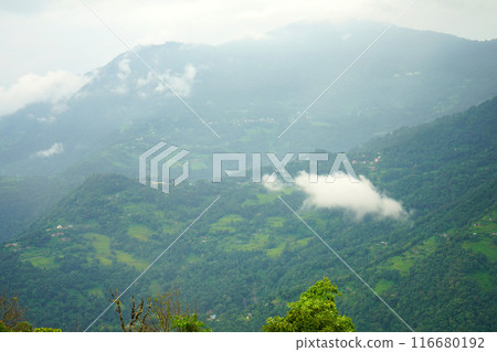 Himalayan Mountain range from Lungchok Offbeat Village Himalayan Mountain range from Lungchok Offbeat Village 116680192