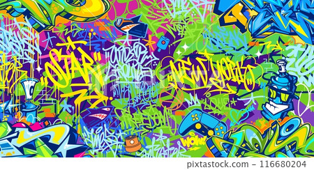 Cool Trendy Abstract Hip Hop Urban Street Art Graffiti Style Vector Illustration Background Template Cool Trendy Abstract Hip Hop Urban Street Art Graffiti Style Vector Illustration Background Template 116680204