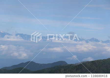 The Ushiro-Tateyama mountain range as seen from Utsukushigahara 116680418