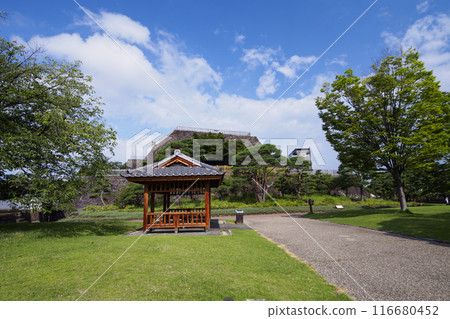 Maizuru Castle Park in Kofu, Yamanashi Prefecture in summer Maizuru Castle Park in Kofu, Yamanashi Prefecture in summer 116680452