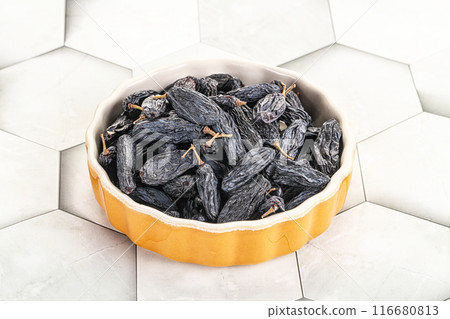 Blue raisin - dry grape berries Blue raisin - dry grape berries 116680813