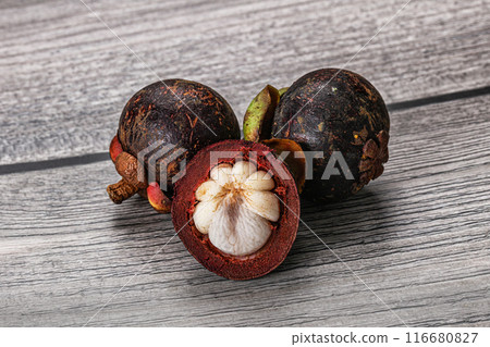 Tropical exotic purple sweet mangosteen 116680827