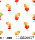 Watercolor seamless pattern with beach cocktail illustration 116680937