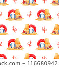 Watercolor seamless pattern with sand castle and inflatable rubber illustration 116680942