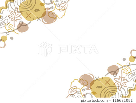 Autumn pattern frame, hand-drawn pattern,... - Stock Illustration ...