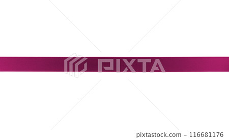 Satin ribbon line purple color isolated on white background Satin ribbon line purple color isolated on white background 116681176