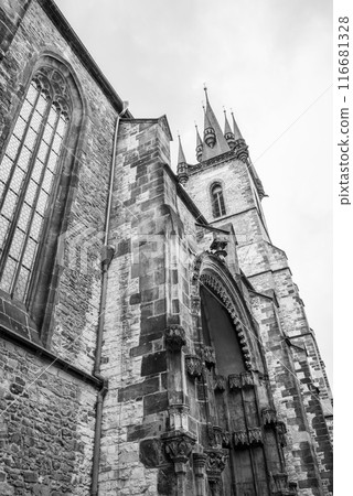 Gothic Church of the Mother of God before Tyn in the Old Town of Prague, Czech Republic 116681328