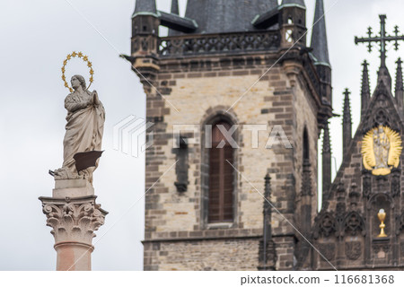 Gothic Church of the Mother of God before Tyn in the Old Town of Prague, Czech Republic 116681368