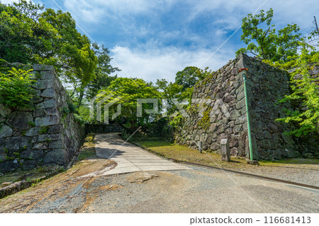 Stone walls of Matsusaka Castle ruins, Matsusaka City, Mie Prefecture Stone walls of Matsusaka Castle ruins, Matsusaka City, Mie Prefecture 116681413