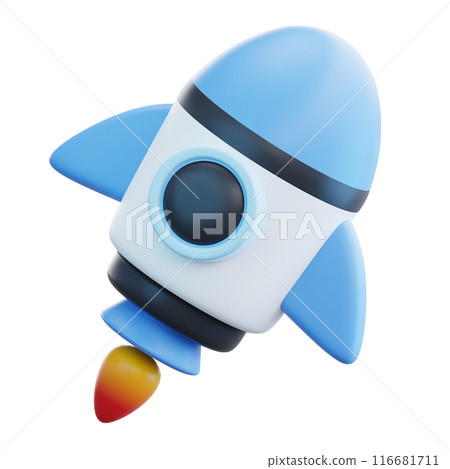 Rocket 3D Illustration, 3D rendering 116681711