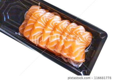 Top view of Sashimi slice, focus selective Top view of Sashimi slice, focus selective 116681778