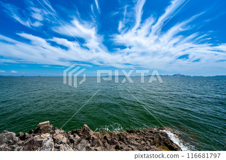 [Setonaikai National Park] Ako Misaki, Ieshima Islands seen from Tatami Rock 4, Ako City, Hyogo Prefecture 116681797