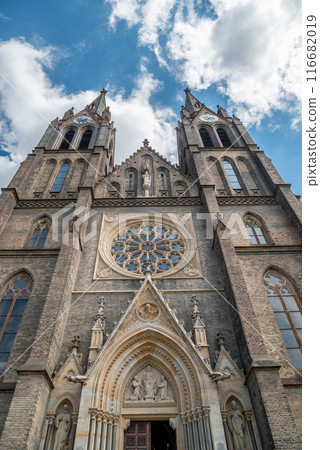 The Basilica of St. Ludmila at the Namesti Miru square in Vinohrady district of Prague, Czech Republic The Basilica of St. Ludmila at the Namesti Miru square in Vinohrady district of Prague, Czech Republic 116682019