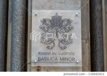 The Basilica of St. Ludmila at the Namesti Miru square in Vinohrady district of Prague, Czech Republic 116682022