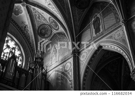 Interior of the Basilica of St. Ludmila at the Namesti Miru square in Vinohrady district of Prague, Czech Republic 116682034