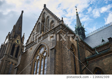 Interior of the Basilica of St. Ludmila at the Namesti Miru square in Vinohrady district of Prague, Czech Republic Interior of the Basilica of St. Ludmila at the Namesti Miru square in Vinohrady district of Prague, Czech Republic 116682309