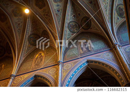 Interior of the Basilica of St. Ludmila at the Namesti Miru square in Vinohrady district of Prague, Czech Republic 116682315