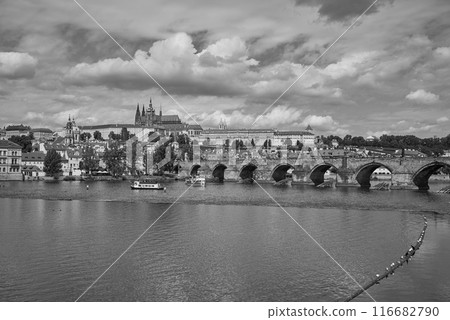 Cityscape view of Prague castle, Vltava river and Mala strana district in Prague, capital of Czech republic Cityscape view of Prague castle, Vltava river and Mala strana district in Prague, capital of Czech republic 116682790