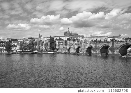 Cityscape view of Prague castle, Vltava river and Mala strana district in Prague, capital of Czech republic Cityscape view of Prague castle, Vltava river and Mala strana district in Prague, capital of Czech republic 116682798